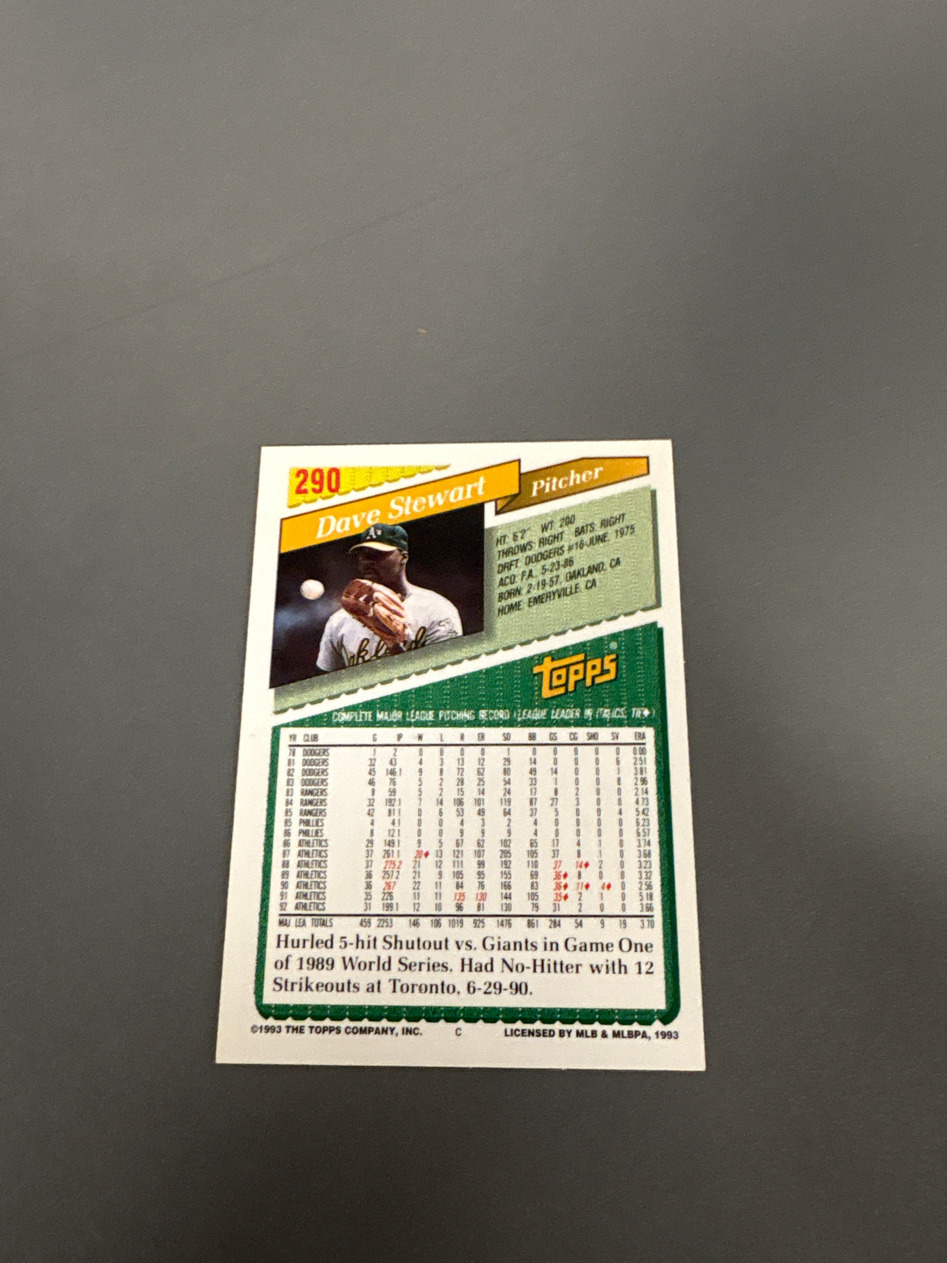 Topps Dave Stewart