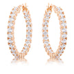 Rose Gold Plated CZ Hoop Earrings