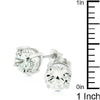 Clear Silver Round Studs 6.25 MM Earrings