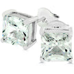 Sterling Silver Princess Cut Stud Earrings