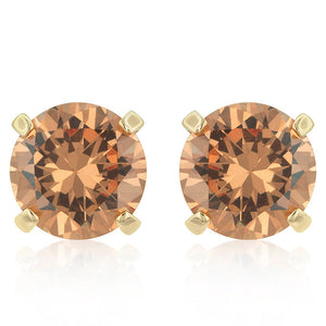 Simple Champagne Cubic Zirconia Studs