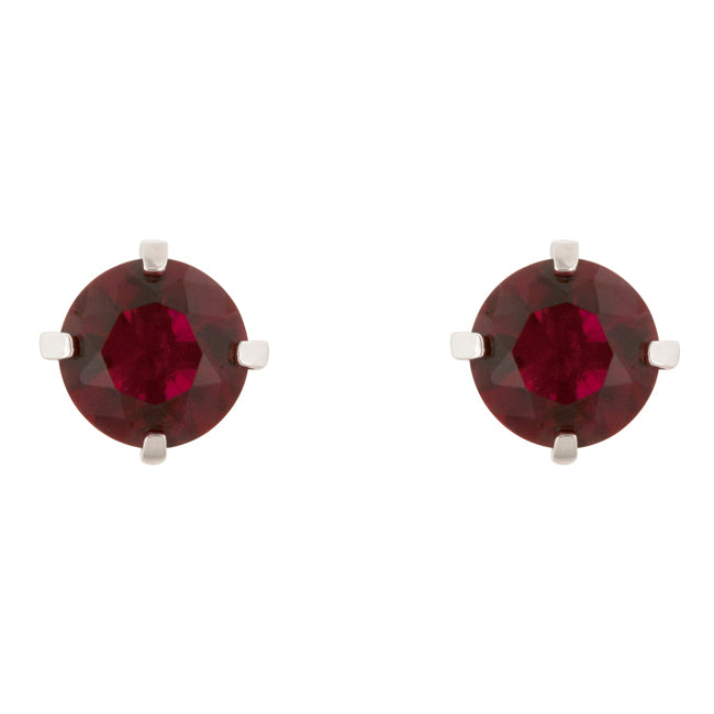 Ruby Cubic Zirconia Studded Earrings