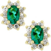 Emerald Flower Stud Earrings