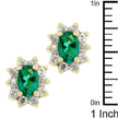 Emerald Flower Stud Earrings