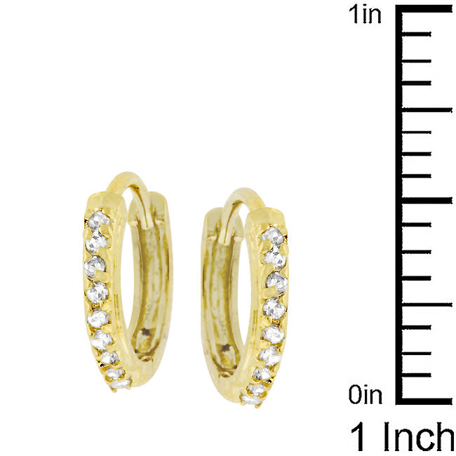 Classic Petite Hoop Earrings Goldtone Finish