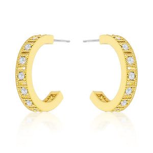 Roma Goldtone Finish Hoop Earrings