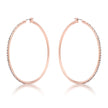 Large Rosegold Hoop Earrings with Crystals