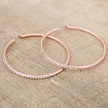 Large Rosegold Hoop Earrings with Crystals