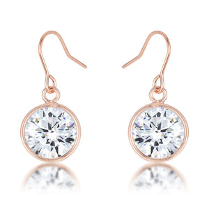 5.5 Ct Rose Gold CZ Drop Earrings