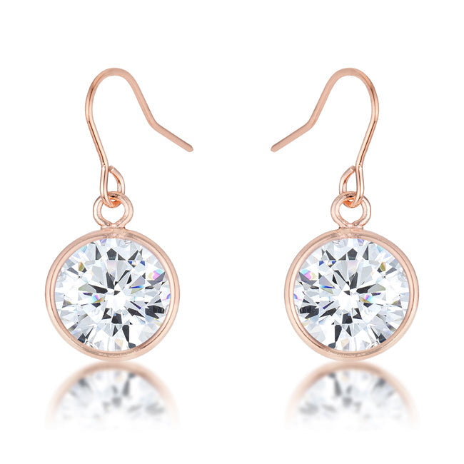 5.5 Ct Rose Gold CZ Drop Earrings