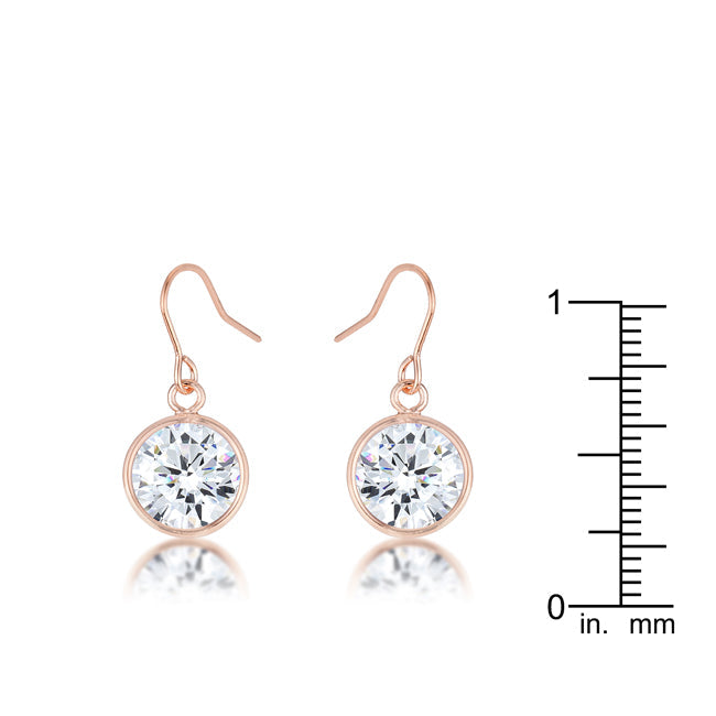 5.5 Ct Rose Gold CZ Drop Earrings