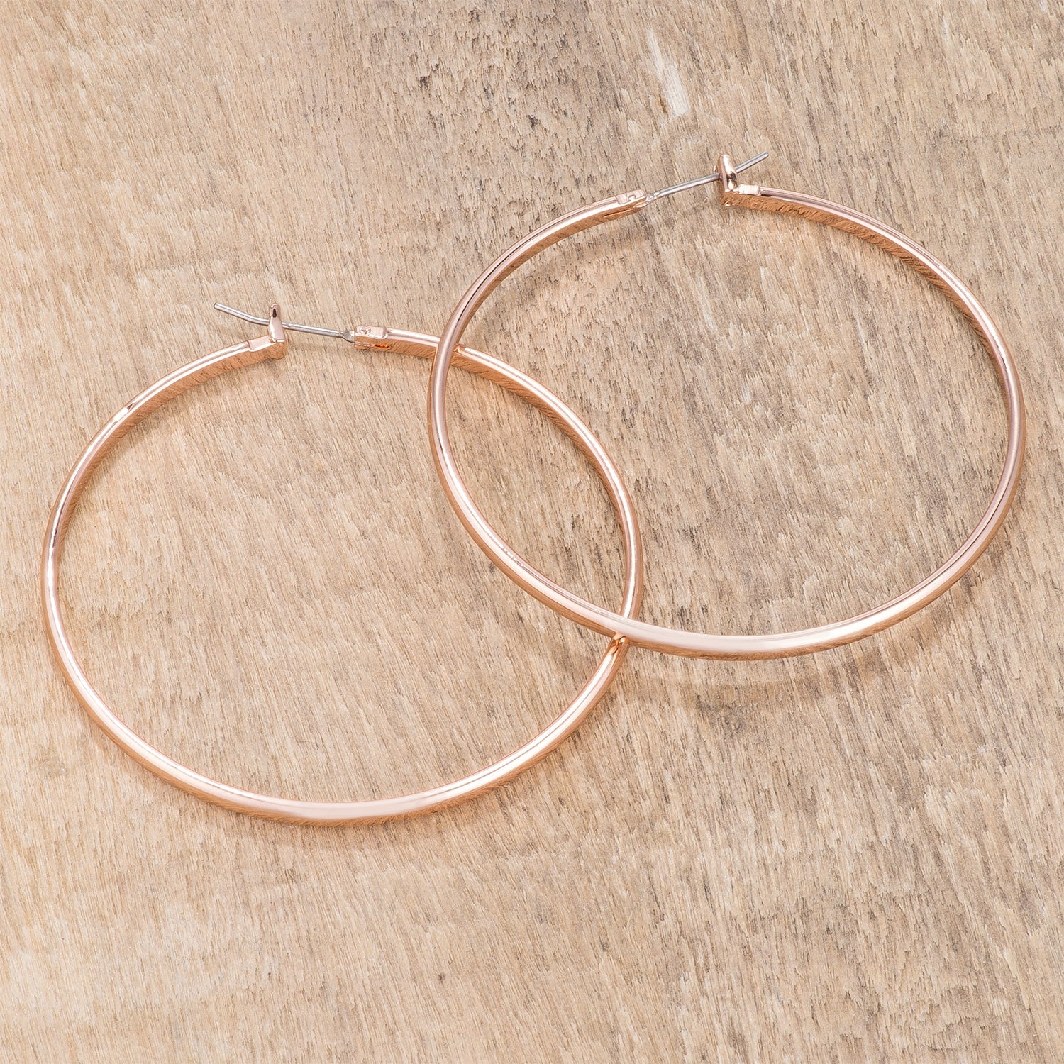 55mm Rose Gold Plated Classic Hoop Earrings