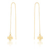 Patricia Gold Stainless Steel Clover Threaded Drop Earrings