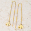 Patricia Gold Stainless Steel Clover Threaded Drop Earrings