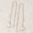 Patricia Rhodium Stainless Steel Clover Threaded Drop Earrings