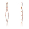 Sara 1.2ct CZ Rose Gold Delicate Double Teardrop Drop Earrings