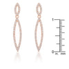 Sara 1.2ct CZ Rose Gold Delicate Double Teardrop Drop Earrings