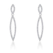 Sara 1.2ct CZ Rhodium Delicate Double Teardrop Drop Earrings