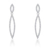 Sara 1.2ct CZ Rhodium Delicate Double Teardrop Drop Earrings