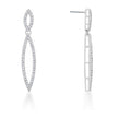 Sara 1.2ct CZ Rhodium Delicate Double Teardrop Drop Earrings