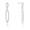 Sara 1.2ct CZ Rhodium Delicate Double Teardrop Drop Earrings