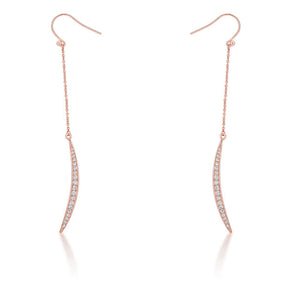 Luna 0.5ct CZ Rose Gold Delicate Moon Drop Earrings