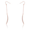 Luna 0.5ct CZ Rose Gold Delicate Moon Drop Earrings