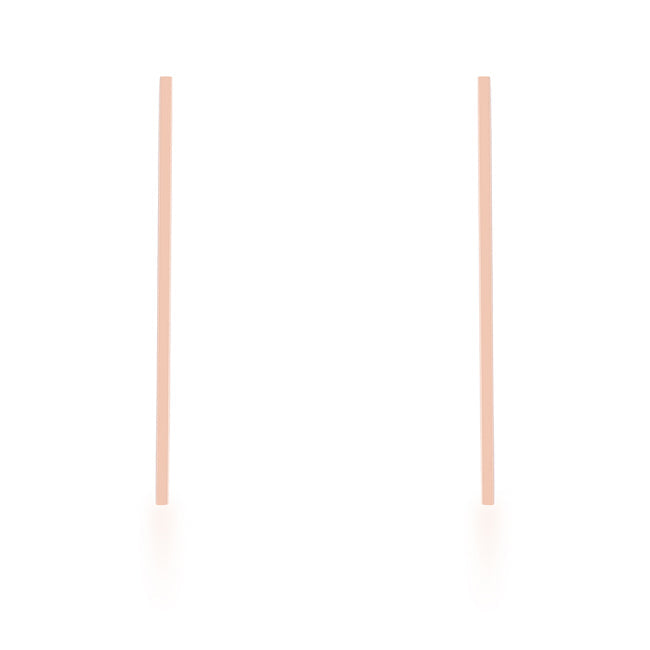 Carolee Rose Gold Stainless Steel Long Line Drop Earrings