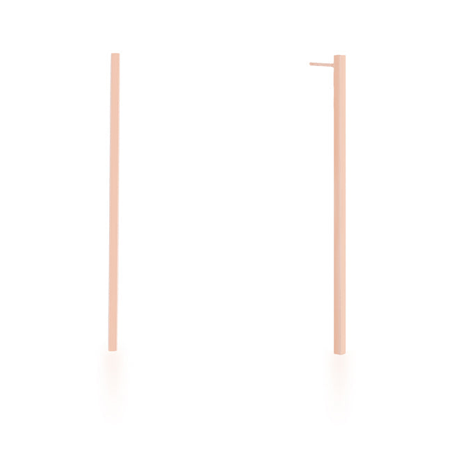 Carolee Rose Gold Stainless Steel Long Line Drop Earrings