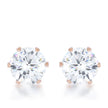 Reign 3.4ct CZ Rose Gold Stainless Steel Stud Earrings