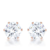 Reign 3.4ct CZ Rose Gold Stainless Steel Stud Earrings