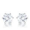 Reign 3.4ct CZ Rhodium Stainless Steel Stud Earrings