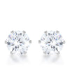 Reign 3.4ct CZ Rhodium Stainless Steel Stud Earrings