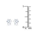 Reign 3.4ct CZ Rhodium Stainless Steel Stud Earrings