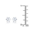 Reign 3.4ct CZ Rhodium Stainless Steel Stud Earrings