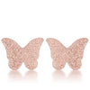 Jess Glittery Butterfly Rose Gold Stud Earrings