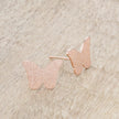 Jess Glittery Butterfly Rose Gold Stud Earrings