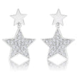 Bianca 0.5ct CZ Rhodium Star Drop Earrings