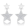 Bianca 0.5ct CZ Rhodium Star Drop Earrings