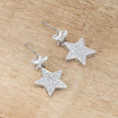 Bianca 0.5ct CZ Rhodium Star Drop Earrings