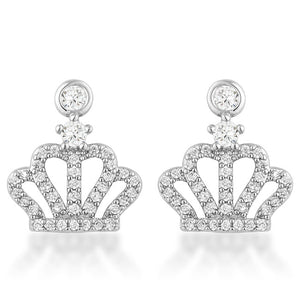 0.5 Ct Rhodium Crown CZ Earrings