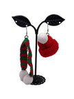 Scarf and hat earrings