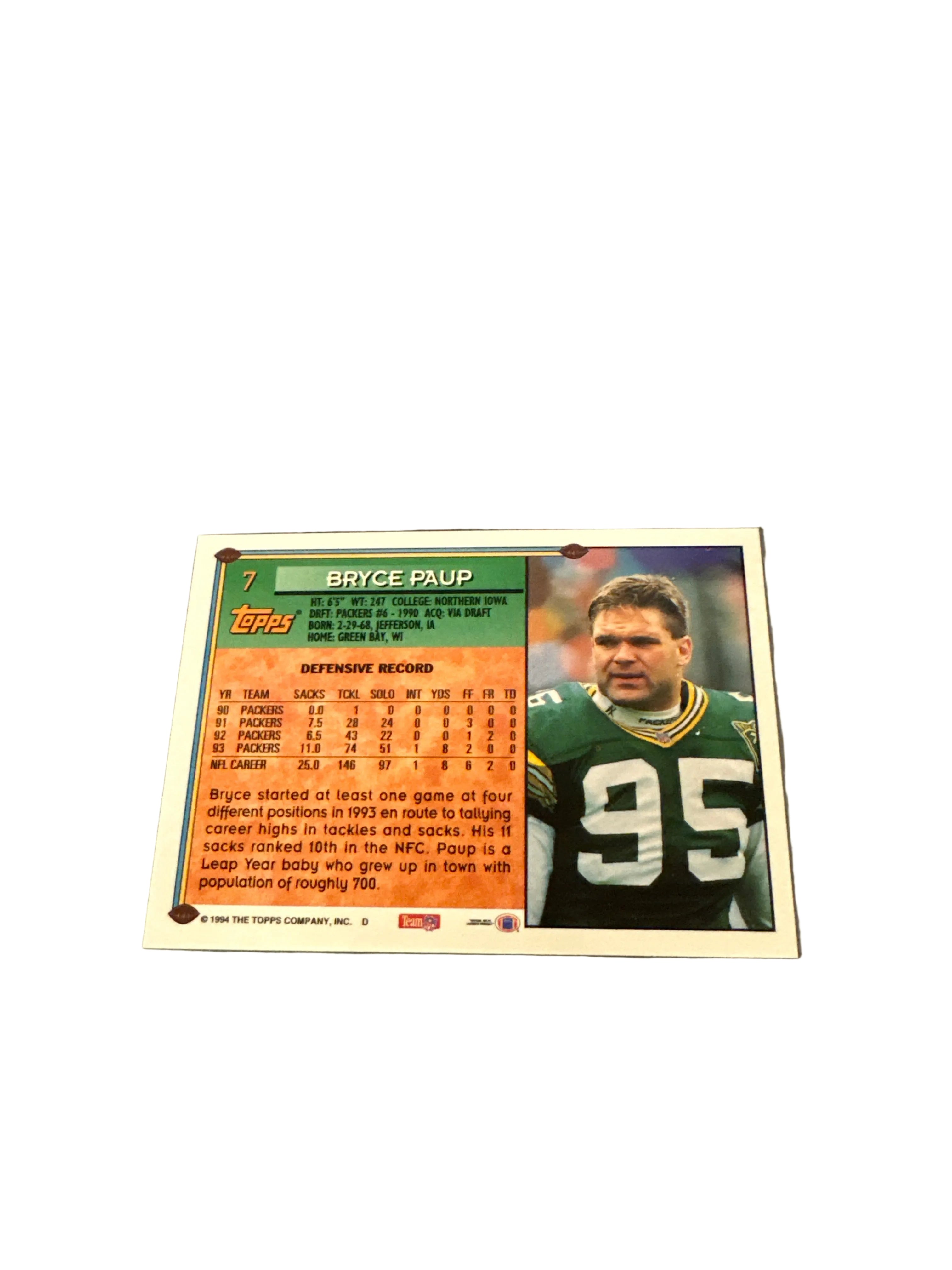 Topps Bryce Paup