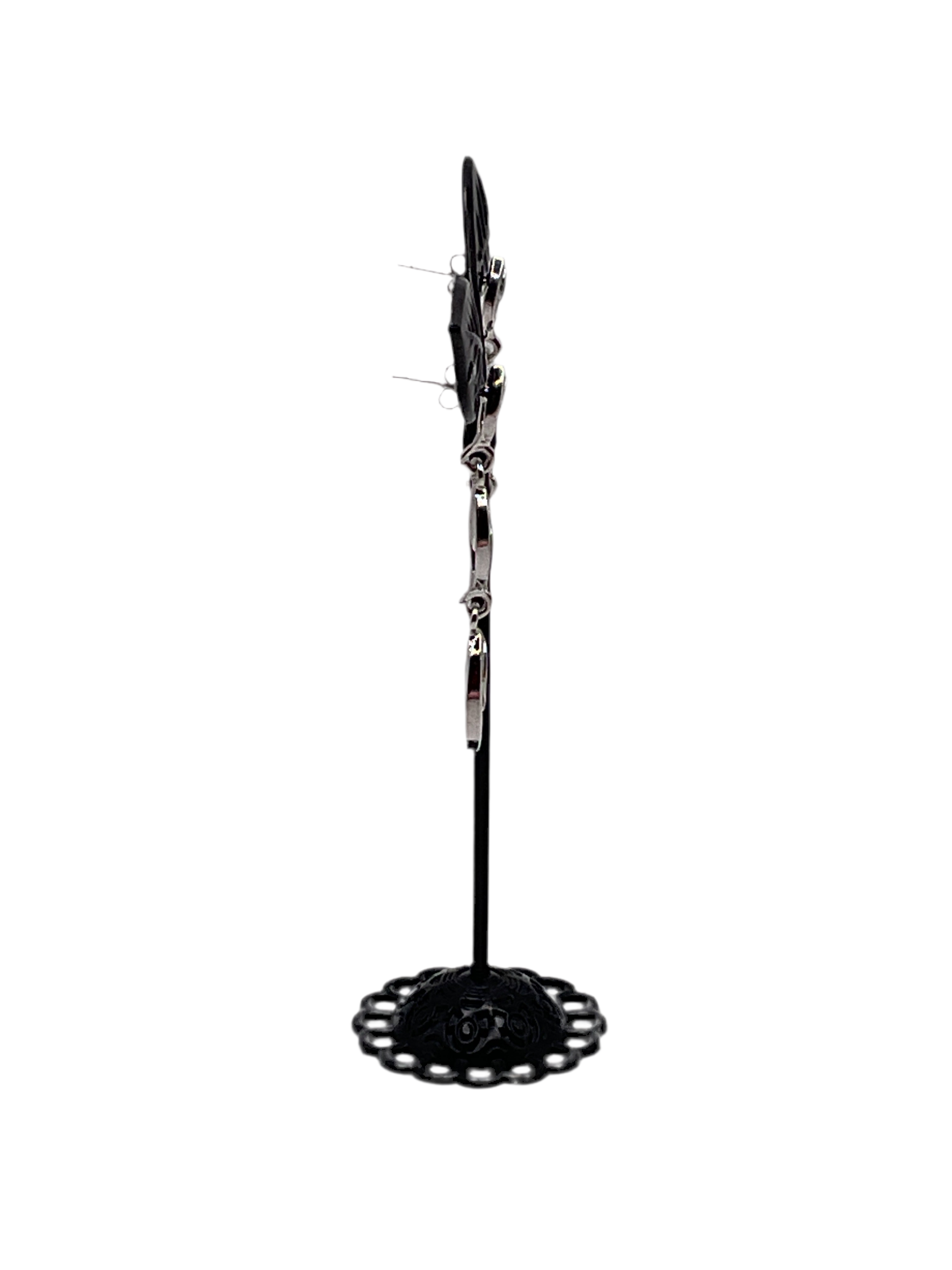 Silver stud/drop earrings