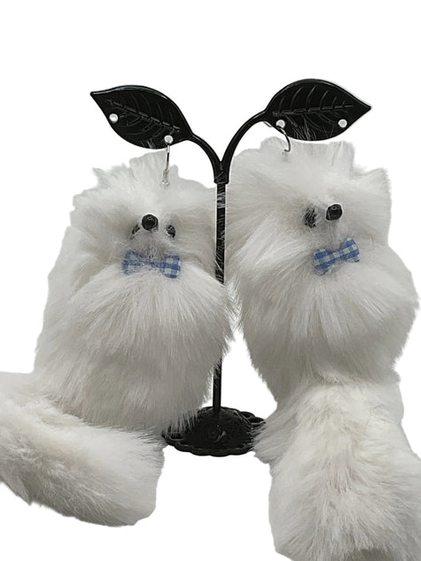 White Fox Earrings