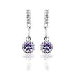 Lavender Cubic Zirconia Dangle Earrings