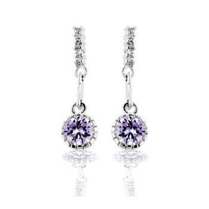 Lavender Cubic Zirconia Dangle Earrings