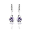 Lavender Cubic Zirconia Dangle Earrings