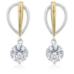 Two-tone Finish Cubic Zirconia Drop Earrings