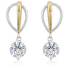 Two-tone Finish Cubic Zirconia Drop Earrings